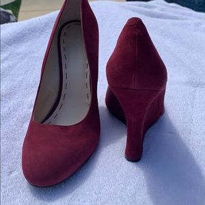 Burgundy Suede Wedges